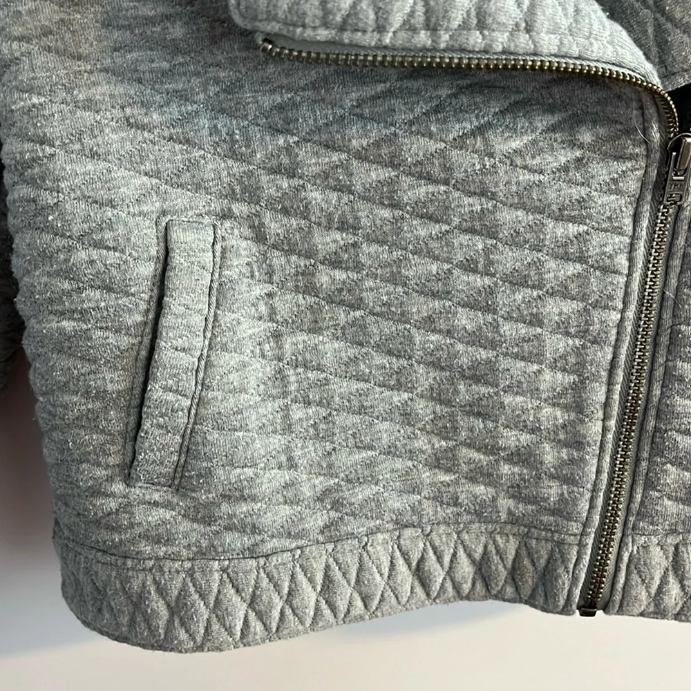 Gray Quilted Stretch Moto Jacket 5 T